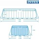 Piscina fuoriterra Intex 26368 UltraFrame XTR rettangolare 732x366cm combo